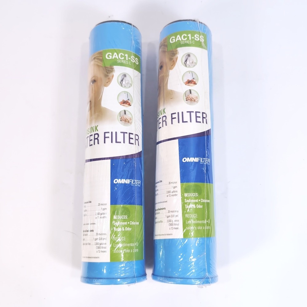 Omnifilter GAC1-SS Series C Under sink Water Filter Cartridge NEW SEALED 2 Pack